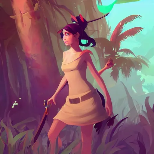 Image similar to painting forest nymph treasure on sea of thieves game avatar hero smooth face median photoshop filter cutout vector, behance hd by jesper ejsing, by rhads, makoto shinkai and lois van baarle, ilya kuvshinov, rossdraws global illumination