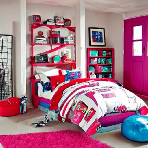 Prompt: 90s style boy's bedroom.