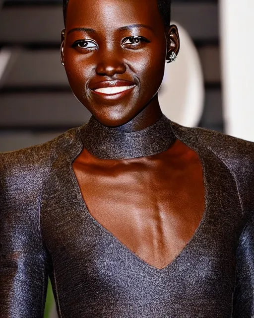 Image similar to a mixture of lupita nyongo and tilda swinton