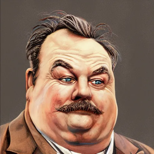 Image similar to mr. creosote, in the style of terry gilliam, detailed, 4 k