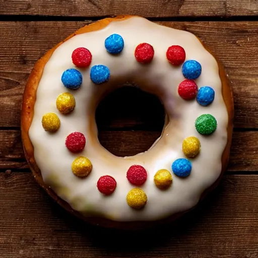 Image similar to donut man from the beautiful'food art collection masterpieces ', dslr