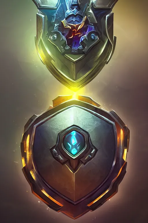 Image similar to shield fantasy epic legends game icon stylized digital illustration radiating a glowing aura global illumination ray tracing hdr fanart arstation by ian pesty and katarzyna da „ bek - chmiel