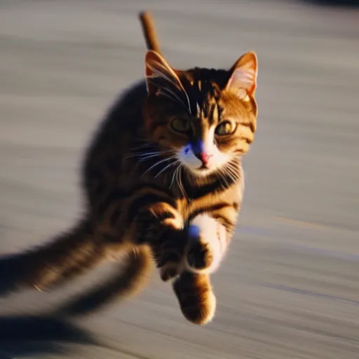 Image similar to photo of a fast blurry cat moving at the speed of light