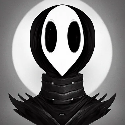 Prompt: a portrait of hollow knight, concept art, trending on artstation 3D.