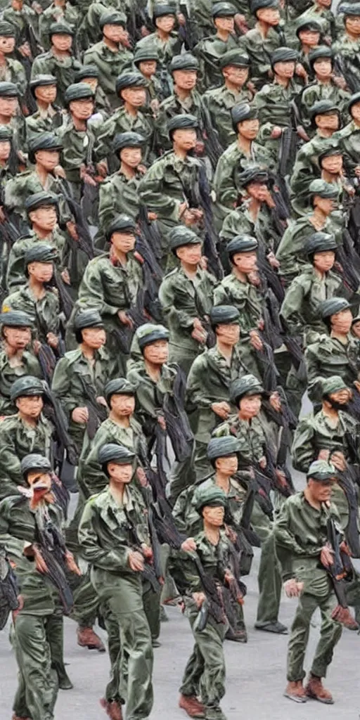 Prompt: poster, chinese people's liberation army recapture taiwan