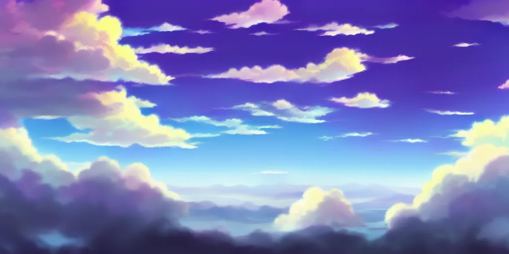 Image similar to wide view shot of the sky. matte painting, anime, studio ghibli. professional digital painting, artstation, concept art, smooth, beautiful, cinematic