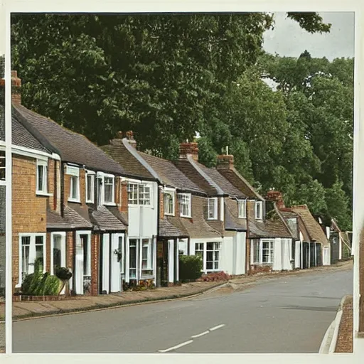 Prompt: british suburban street, houses, cars parked, 2006