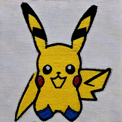 Image similar to an embroidery Pikachu