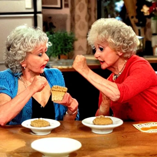 The Golden Girls fist fighting over a bran muffin | Stable Diffusion ...