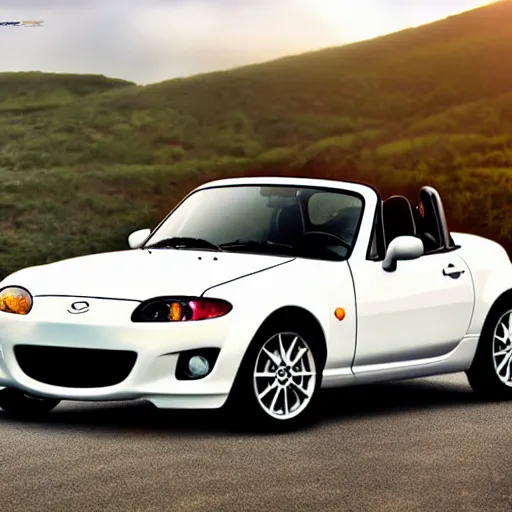 Image similar to Mazda MX-5 1990 - Miata, Realistic, HDR, 8K, Dynamic Lighting,