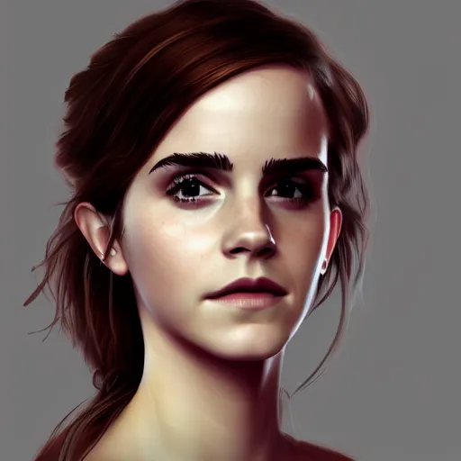 Image similar to portrait of emma watson, digital art, artstation cgsociety masterpiece