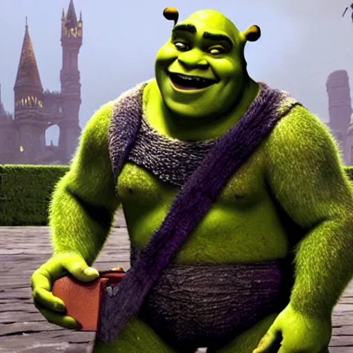 Prompt: Shrek, directed by christopher nolan