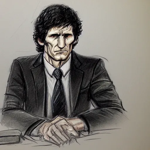 Image similar to todd howard courtroom sketch, bethesda, elder scrolls