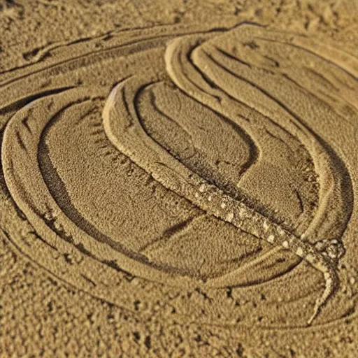 Prompt: the word'python'engraved on a beach sand