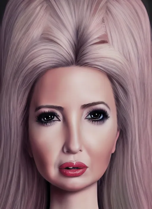 Image similar to ivanka trump as a mark ryden doll, detailed digital art, trending on Artstation