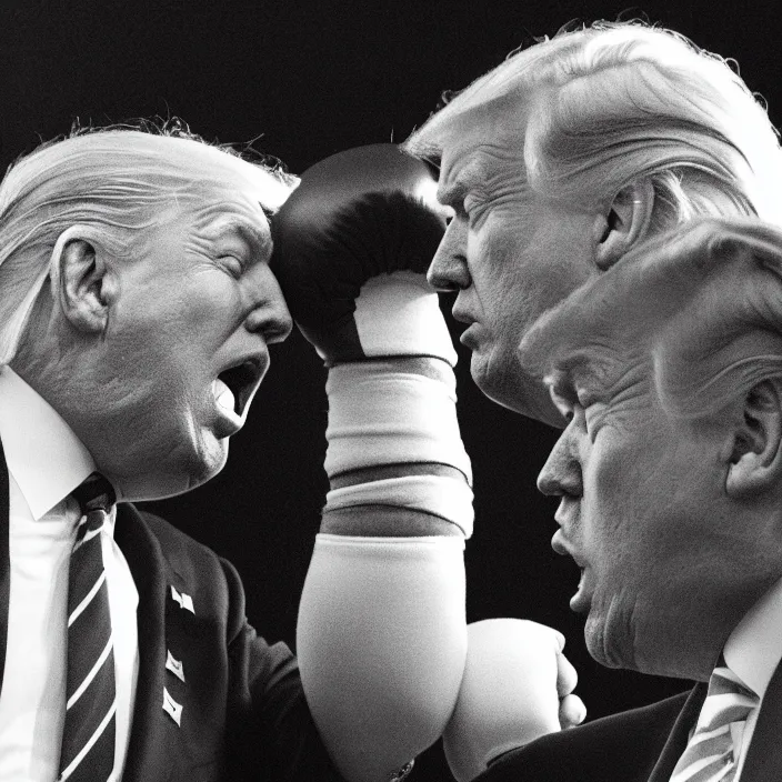 Image similar to joe biden and donald trump boxing match, detailed sharp photo