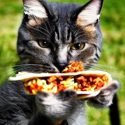 Image similar to cat eating a taco