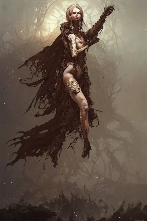 Prompt: a full body portrait of a beautiful post apocalyptic offworld nordic necromancer dancing reposed by the magma pits, intricate, elegant, highly detailed, digital painting, artstation, concept art, smooth, sharp focus, illustration, art by krenz cushart and artem demura and alphonse mucha