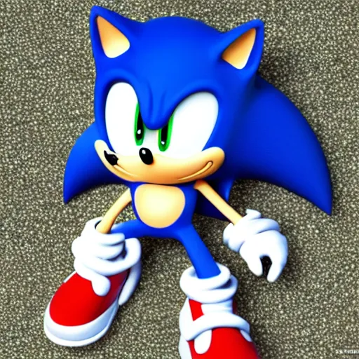 Image similar to sonic the hedgehog slipping in to a water puddle