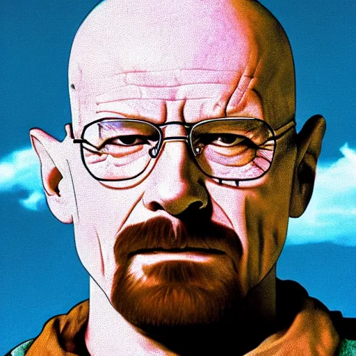 Image similar to walter white crucifies jesus, hyperrealistic