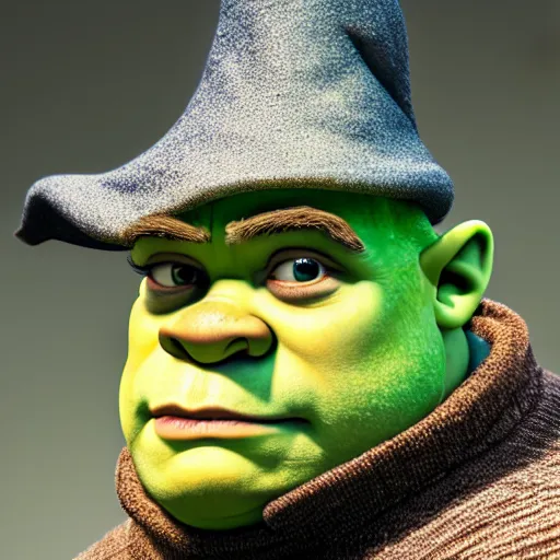 Prompt: shrek as gandalf, highly detailed, extremely high quality, hd, 4 k, 8 k, canon 3 0 0 mm, professional photographer, 4 0 mp, lifelike, top - rated, award winning, realistic, detailed lighting, detailed shadows, sharp, no blur, edited, corrected, trending