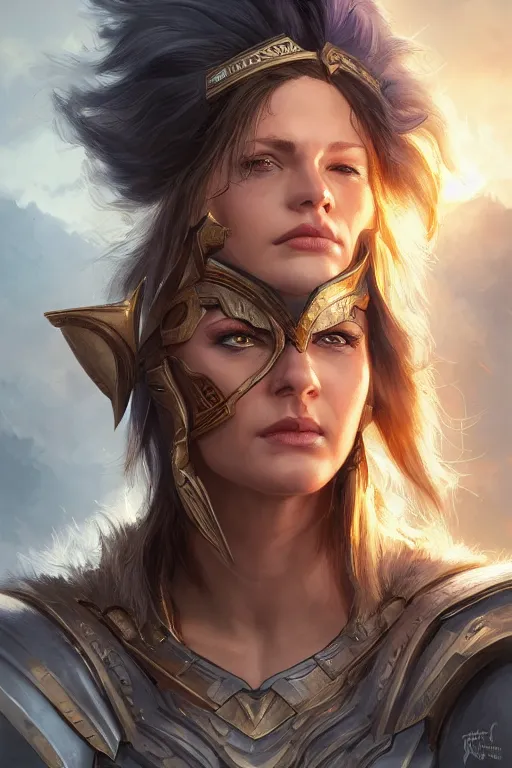 Image similar to amazon valkyrie athena, d & d, fantasy, portrait, highly detailed, headshot, digital painting, trending on artstation, concept art, sharp focus, illustration, art by artgerm and greg rutkowski and magali villeneuve