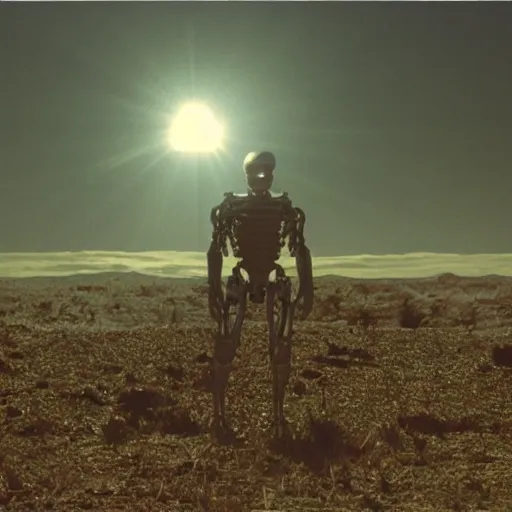 Image similar to movie still of cyborg made of the sun, cinematic composition, cinematic light, criterion collection, by david lynch