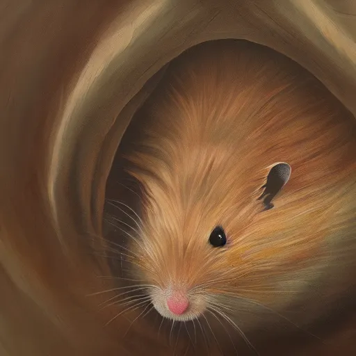 Prompt: Colossal hamster, elden ring boss, matte painting, detailed, elden ring, oil on canvas