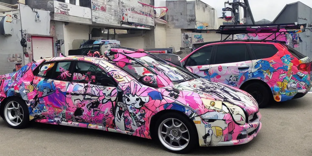 Image similar to ugly, anime car wrap