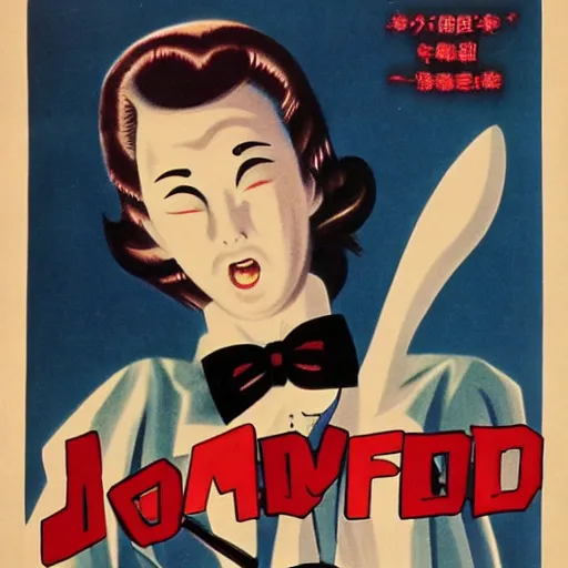 Image similar to 1 9 5 0 s movie poster for a japanese horror film about a vampire,