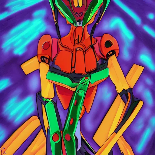 Image similar to neon genesis Evangelion by Albert Urmanov