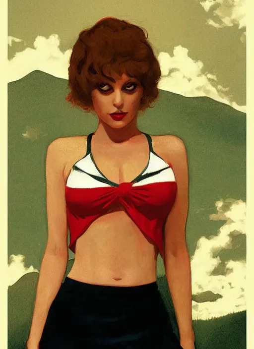 Image similar to portrait of talyor swift cheerleader, twin peaks poster art, from scene from twin peaks, by jeffrey catherine jones, rossetti bouguereau, artgerm, retro, nostalgic, old fashioned