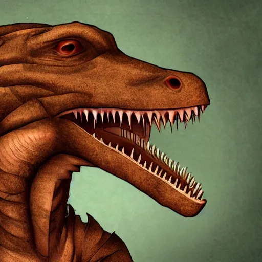 Prompt: modern twitter paleo art of a tyrannosaurus