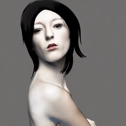 Prompt: androgynous self portrait by internet singularity v 3. digital art. 2 0 3 7