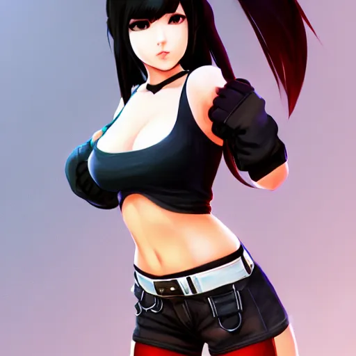 Image similar to alternate outfit of tifa lockhart by wlop, rossdraws, mingchen shen, bangkuart, sakimichan, yan gisuka, jeongseok lee, artstation, 4k