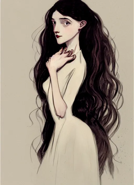 Prompt: a portrait of a pretty young lady by abigail larson