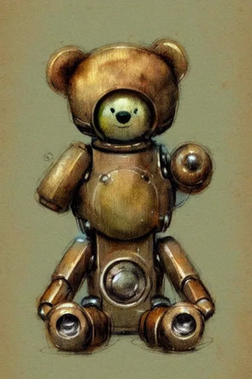 Prompt: ( ( ( ( ( 1 9 5 0 s retro science fiction cute robot teddy bear. muted colors. ) ) ) ) ) by jean - baptiste monge!!!!!!!!!!!!!!!!!!!!!!!!!!!!!!