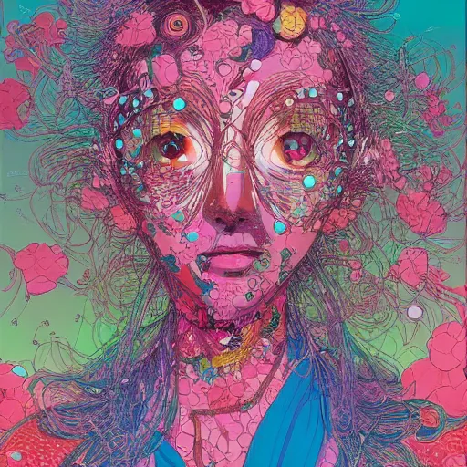 Prompt: a very detailed art of a goddess by inio asano, beeple and james jean, hiroyuki takahashi color scheme, digital art