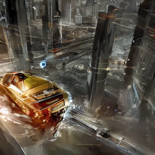 Image similar to car : motherboard forms in the style of zaha hadid architecture sci-fi futuristic setting ultra realistic photography, keyshot render, octane render, unreal engine 5 render , high oiled liquid glossy specularity reflections, ultra detailed, golden hour 4k, 8k, 16k in the style ofblade runner 2049 Cyberpunk 2077 ghost in the shell thor 2 marvel film : tilt shift: sharp focus