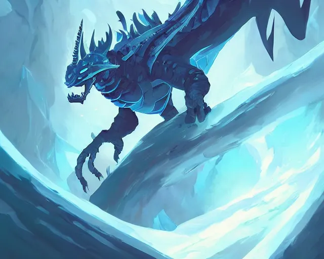 Image similar to ice dragon vector minimalist warcraft, loftis, cory behance hd by jesper ejsing, by rhads, makoto shinkai and lois van baarle, ilya kuvshinov, rossdraws global illumination