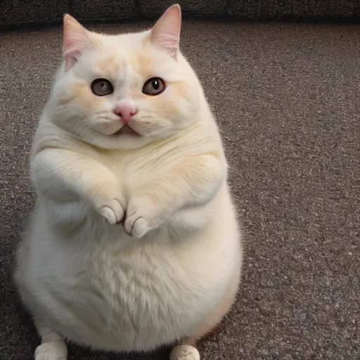 Image similar to very fat cat with large belly,