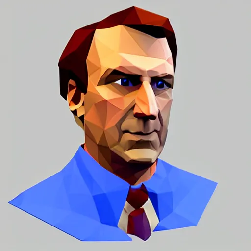 Image similar to low poly saul goodman, playstation 1 graphics