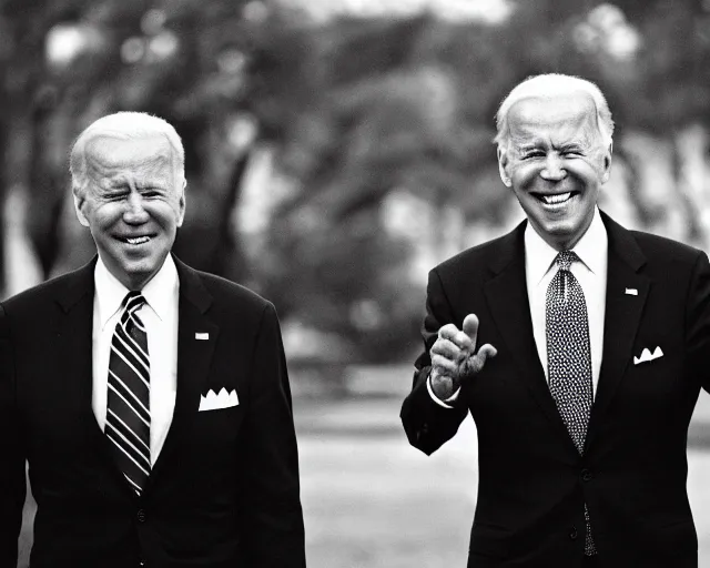 Image similar to president joe biden face to face with president joe biden, nikon 3 5 mm, photograph