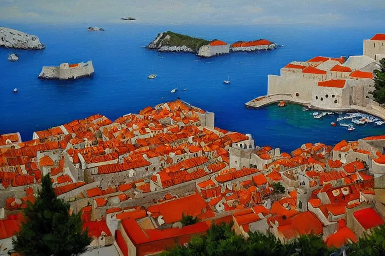 Prompt: dubrovnik,!!!! oil painting!!!!,!!!!!!!!!!!!!!!!!! oil in canvas!!!!!!!!!!!!!!!!!!, brushstrokes