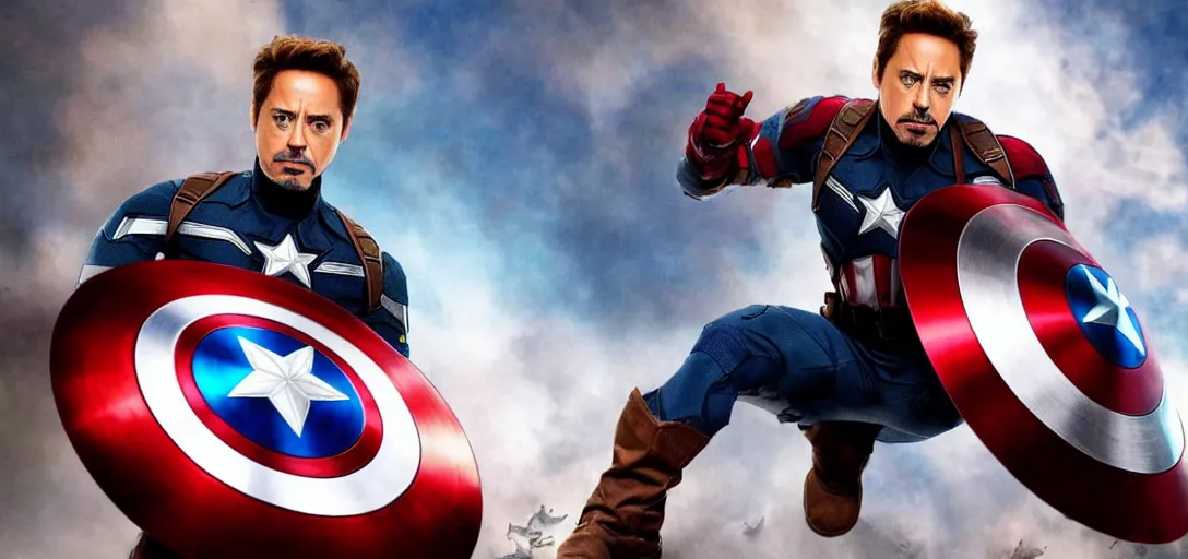 Prompt: Robert downey jr as captain America