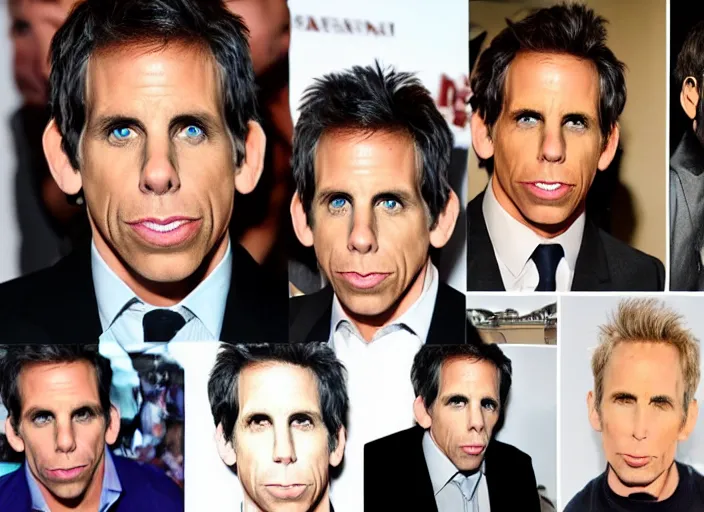 Image similar to a collage of Ben Stiller blue steel