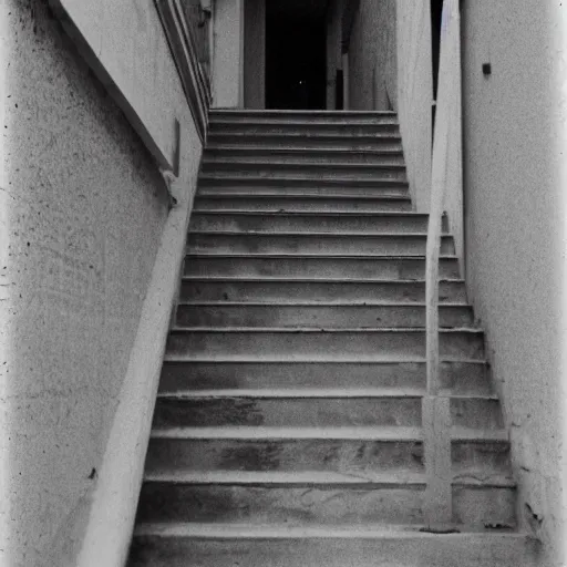 Image similar to staircase to nowhere, photograph, ilford hp5 film