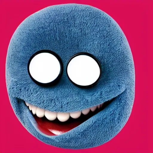 Image similar to an anthropomorphic blueberry with the face of halle berry