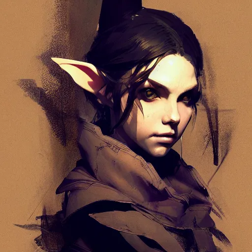 Image similar to portrait of an elf woman with elf ears wearing a valve index, dramatic lighting, illustration by Greg rutkowski, yoji shinkawa, 4k, digital art, concept art, trending on artstation