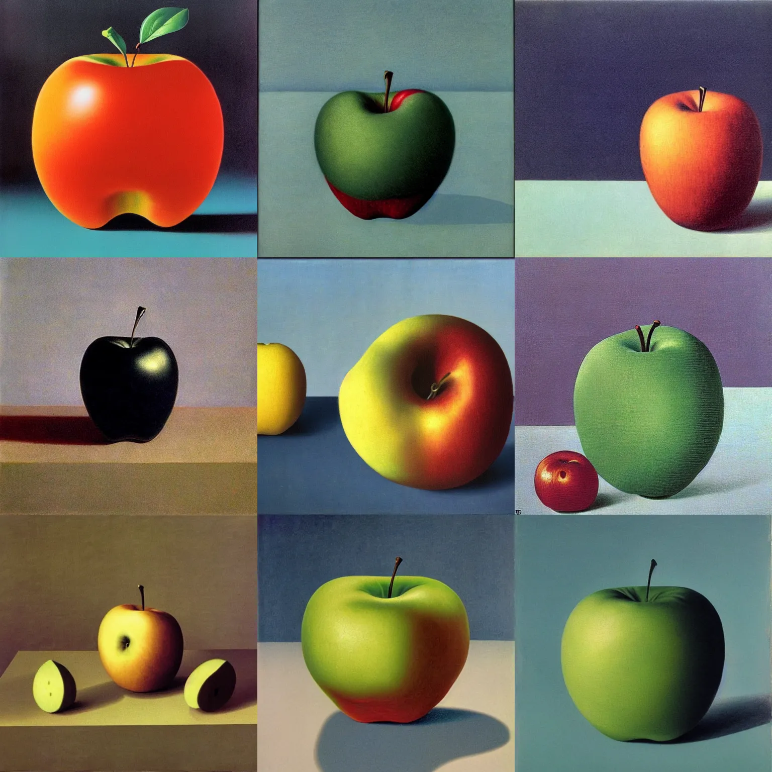 Prompt: an apple by René Magritte